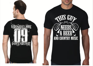 T-shirt pour homme - This guy needs a beer and Country Music - noir
